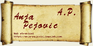 Anja Pejović vizit kartica
